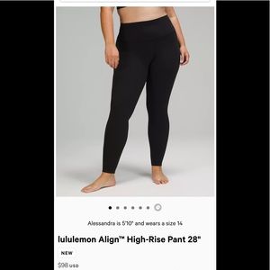🖤Lululemon Align 28” black leggings. Size 18. Very gently used condition🖤